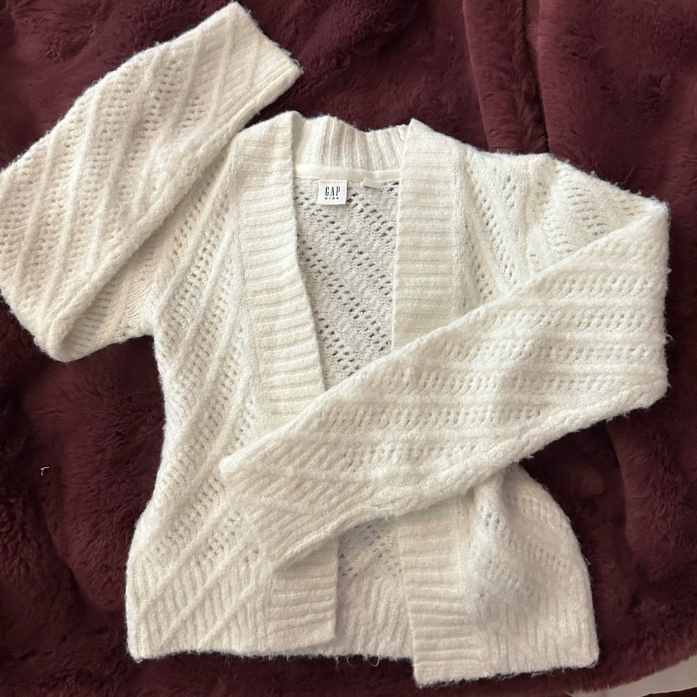 GAP Kid’s White Cardigan Sweater